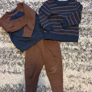 2T Cat & Jack Brown and Blue Toddler Outfit Set